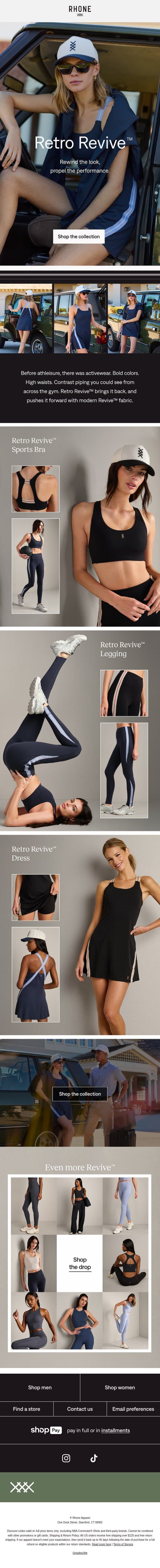 Meet Retro Revive™ email from Rhone screenshot