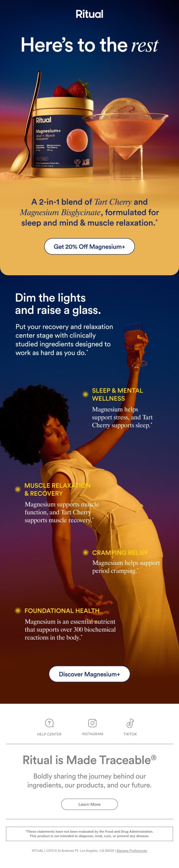 Your wind-down routine is missing something email from Ritual screenshot