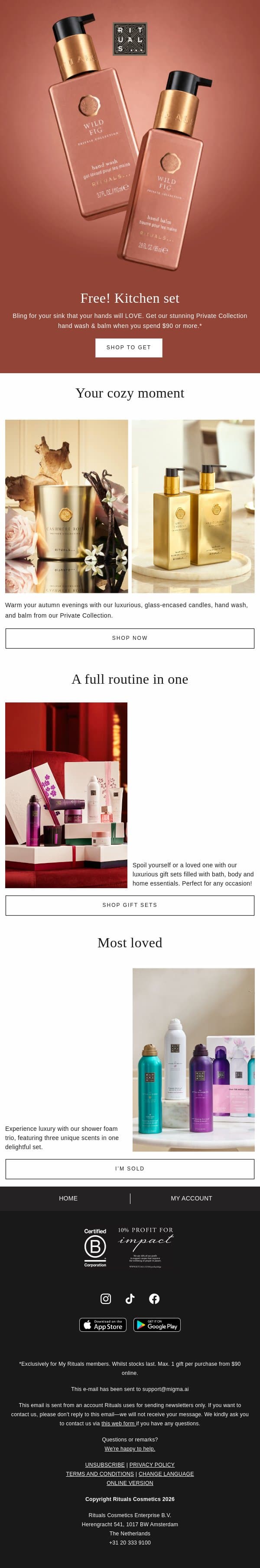 Hands down, our best gift email from Rituals screenshot