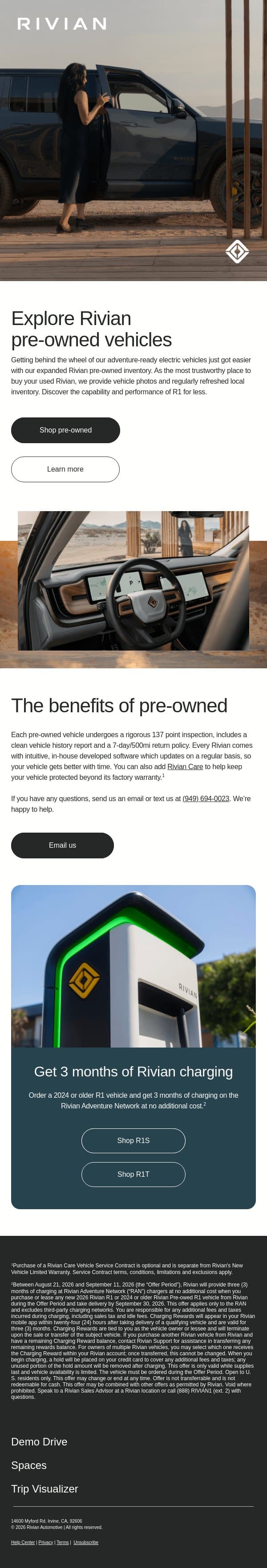 Get to know Rivian pre-owned email from Rivian screenshot