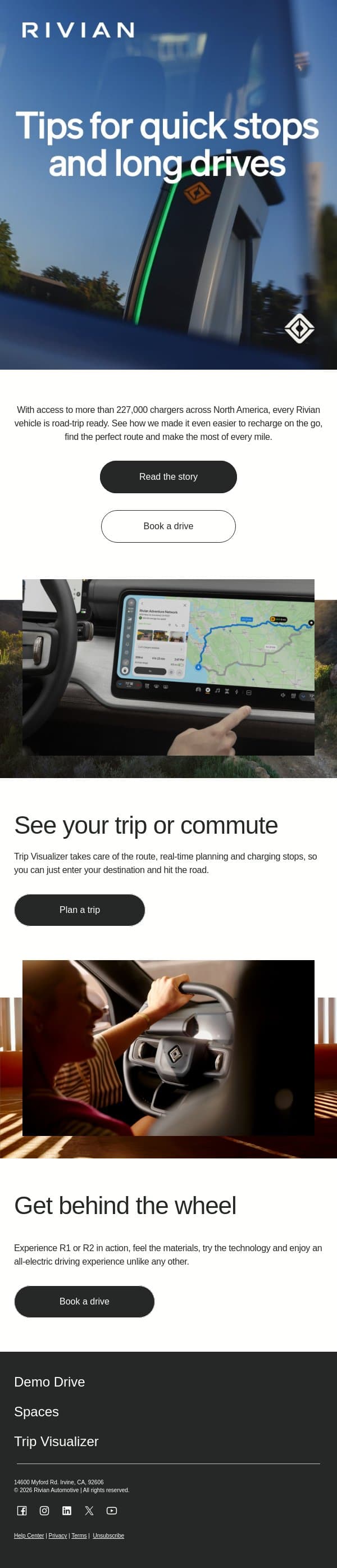 A faster way to charge email from Rivian screenshot