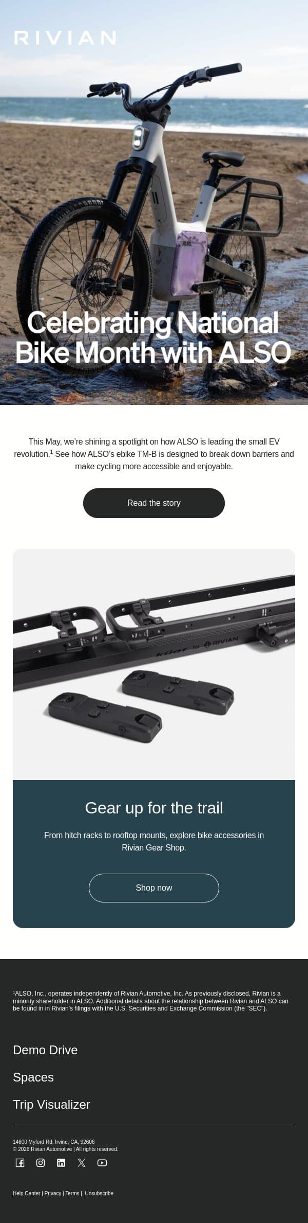 🚲 It’s ALSO bike month email from Rivian screenshot