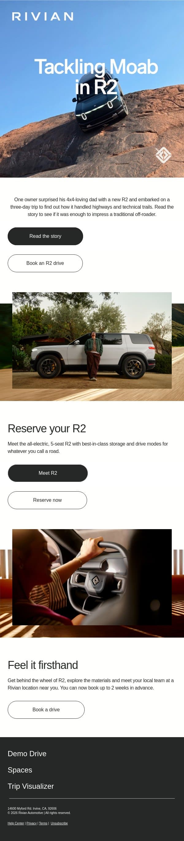 Can R2 win over a classic 4x4 guy? email from Rivian screenshot