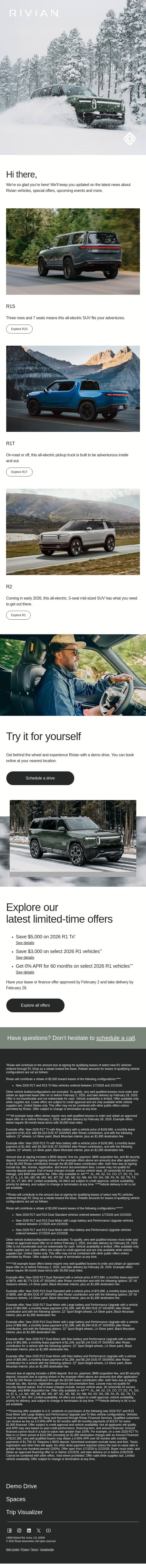 Thank you for joining the Rivian adventure email from Rivian screenshot