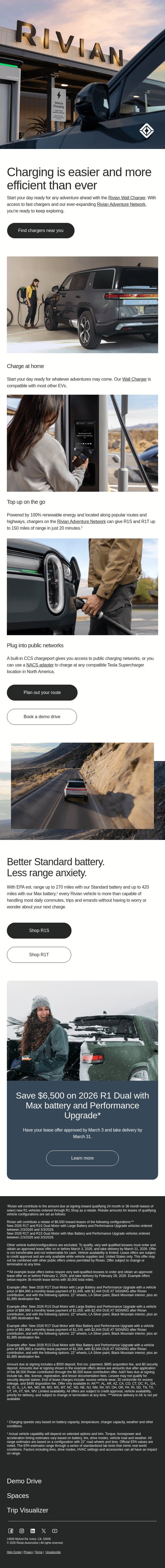 Curious about charging? email from Rivian screenshot