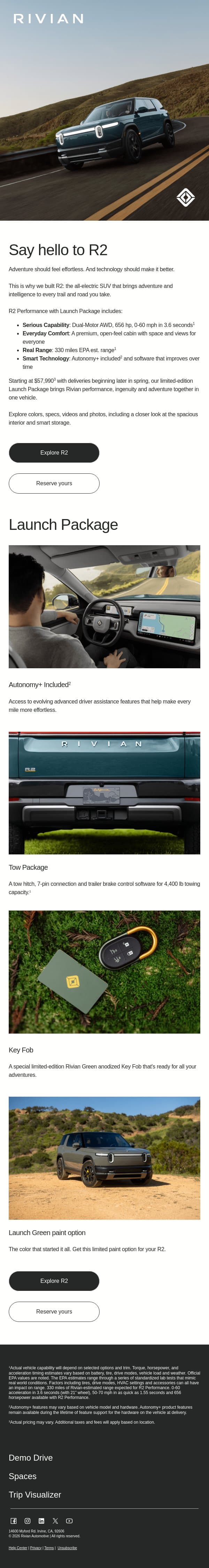 R2: Ready for launch email from Rivian screenshot