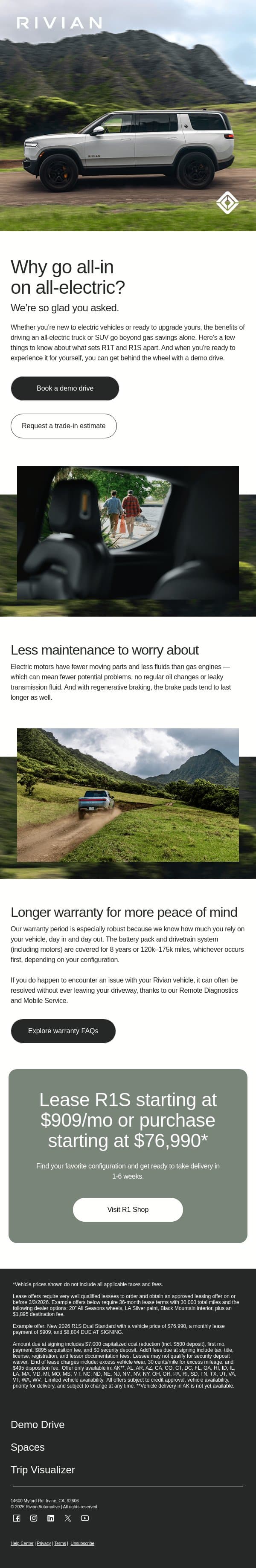 Are electric vehicles worth it? email from Rivian screenshot