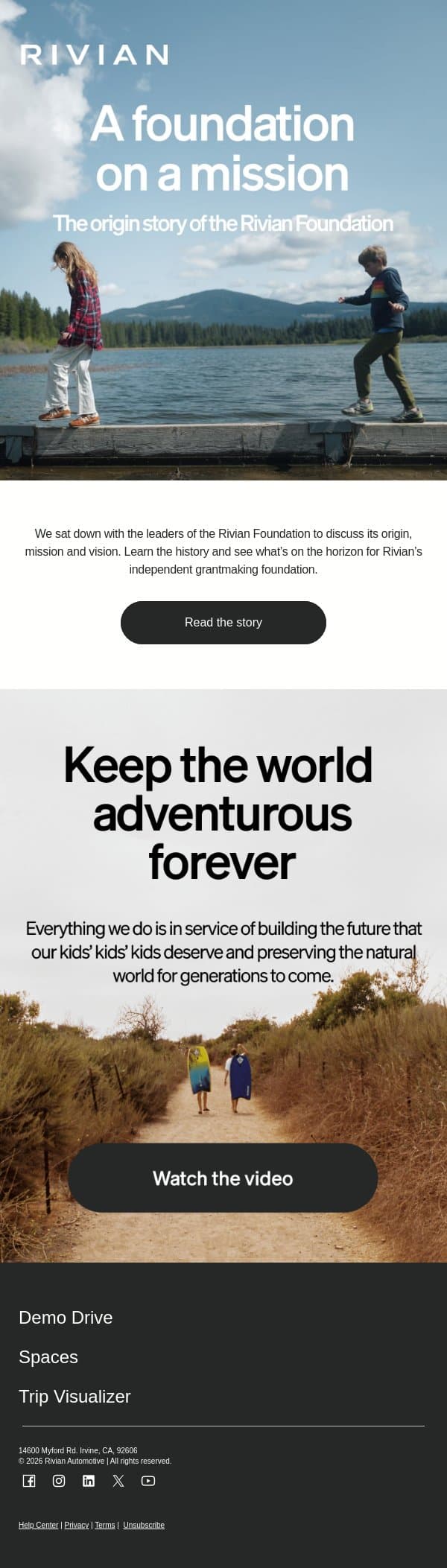 Meet the Rivian Foundation email from Rivian screenshot