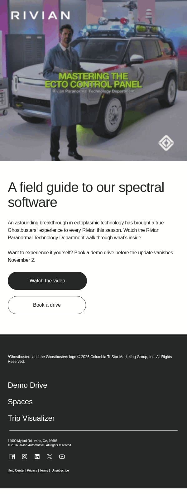 Ectoplasmic breakthrough confirmed email from Rivian screenshot