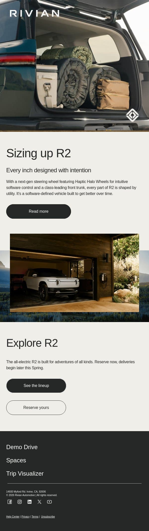 R2 by the numbers email from Rivian screenshot