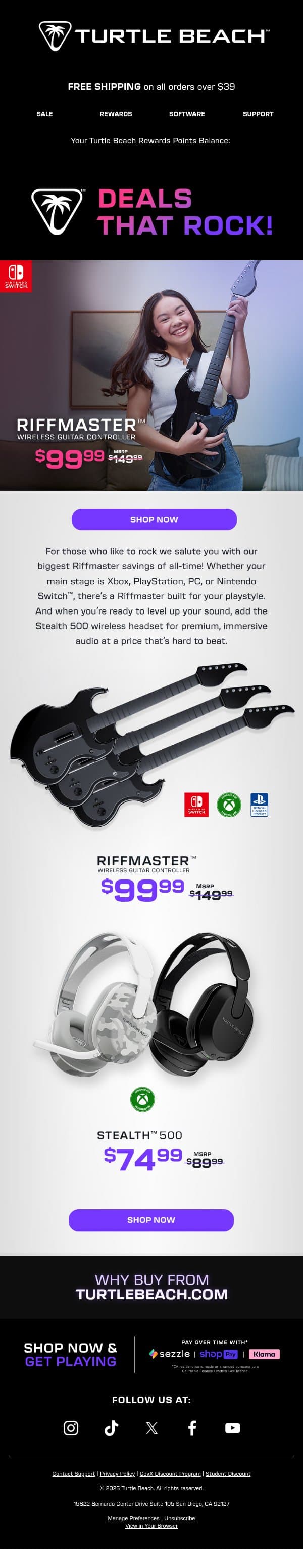 Rock On With Our Biggest Riffmaster Savings Ever! email from ROCCAT screenshot