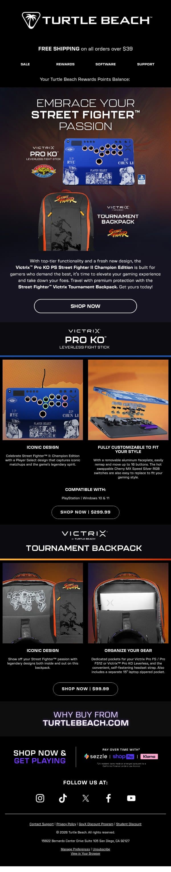 Legendary Street Fighter™ Designs Available today! email from ROCCAT screenshot