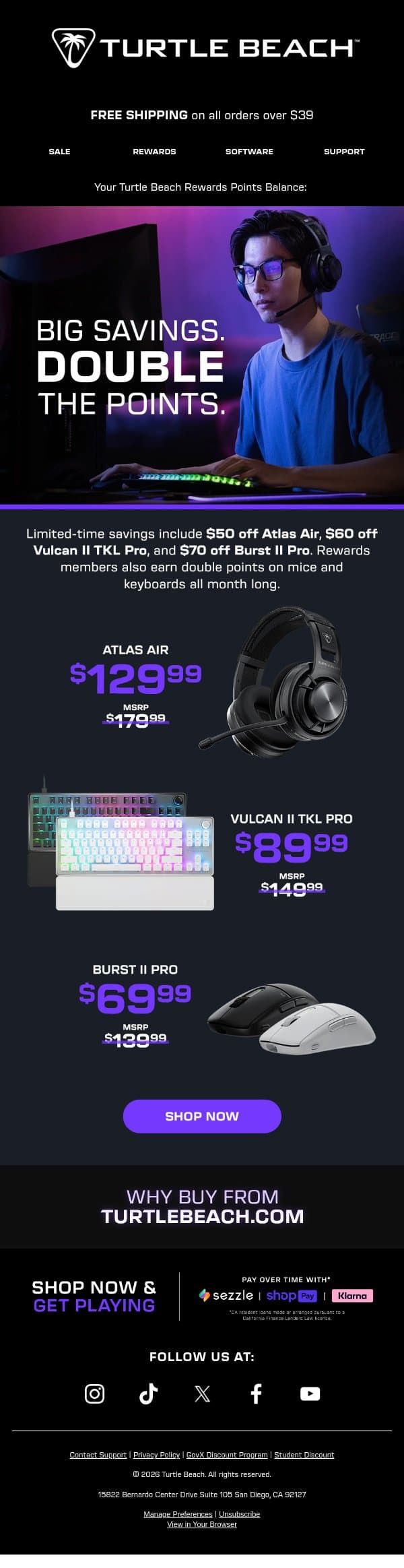 PC Deals + Double Rewards Points email from ROCCAT screenshot