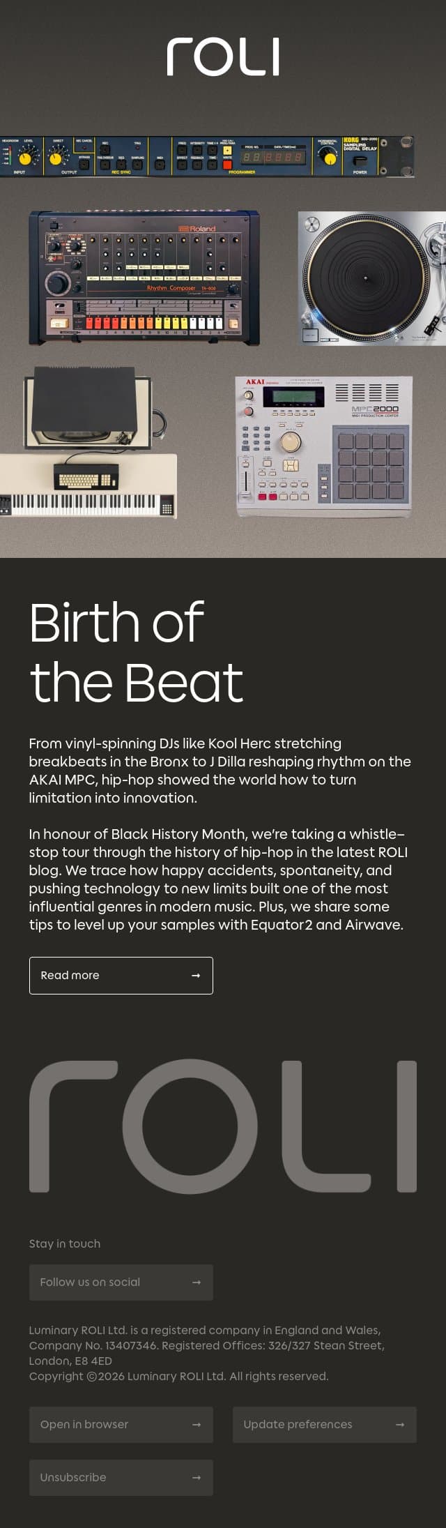 Birth of the Beat: Sampling’s history in hip-hop email from Roli screenshot