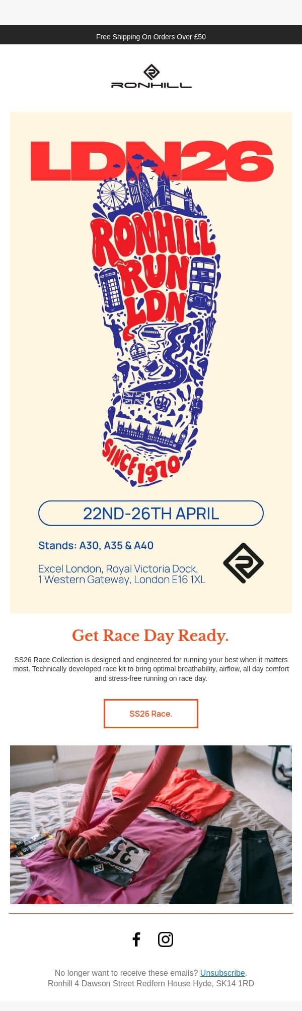 LDN26. Ronhill in London. Join Us. email from Ronhill screenshot