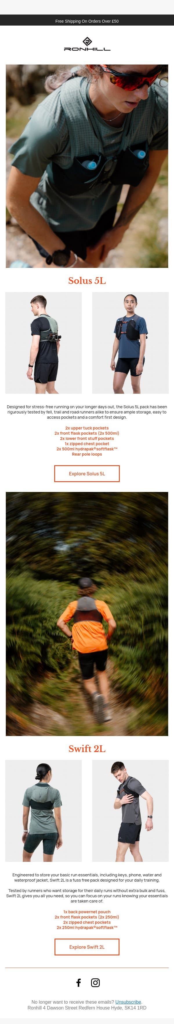 Optimised Storage For All Adventures. email from Ronhill screenshot