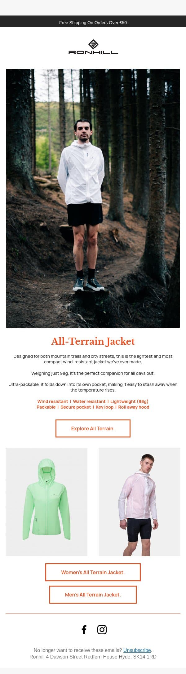Lightweight & Packable: Your New Favourite Layer email from Ronhill screenshot