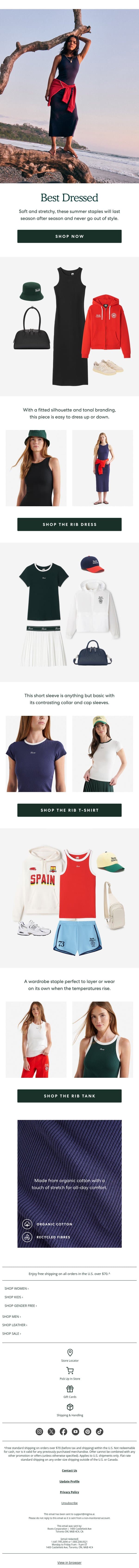Dresses, Tees & Tanks Made for the Sun ☀️ email from Roots screenshot
