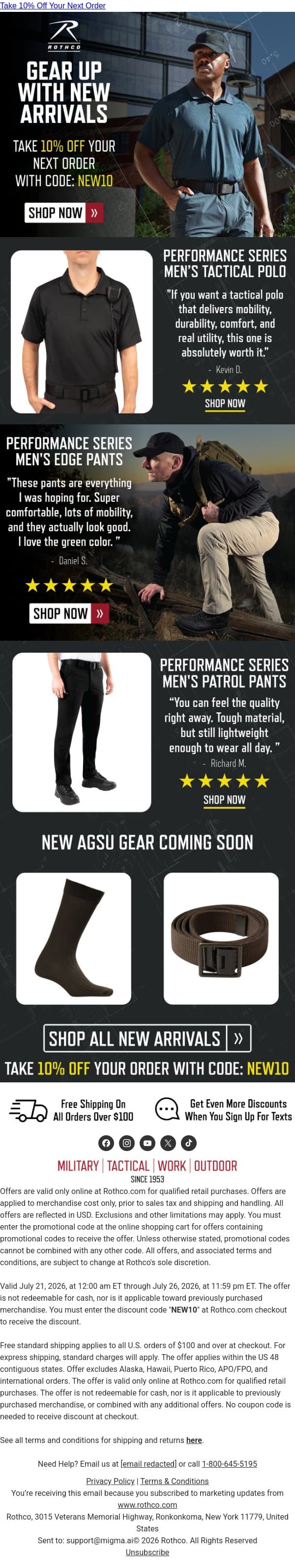 Did You Catch Our Latest Arrivals? email from Rothco screenshot