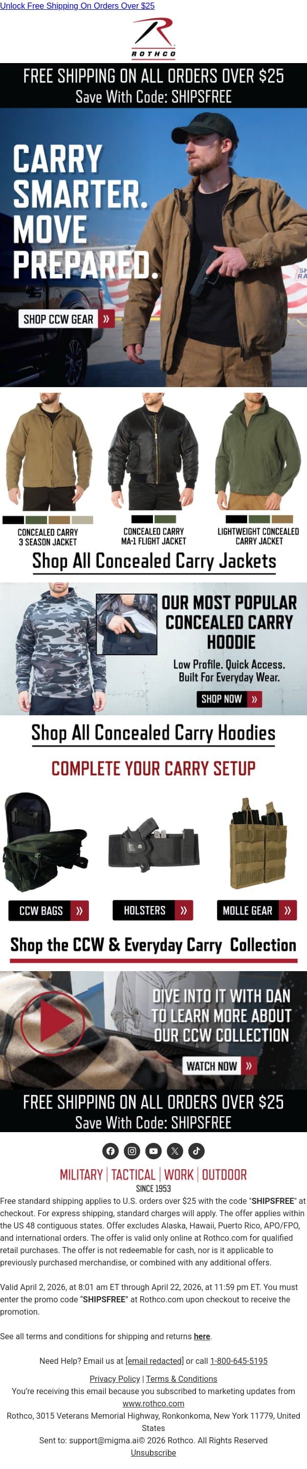 Your Everyday Carry — Dialed In email from Rothco screenshot