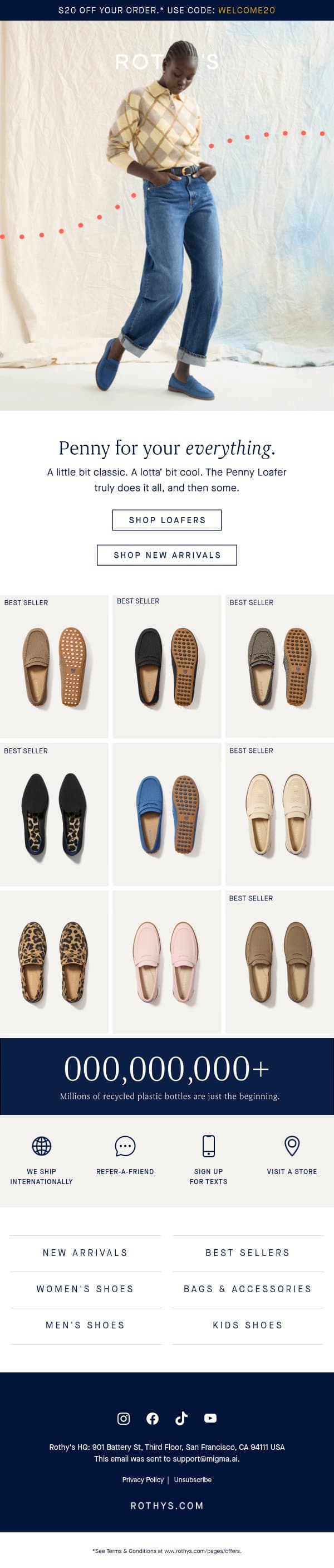 Penny Loafer loyalists. (It’s a thing.) email from Rothy's screenshot