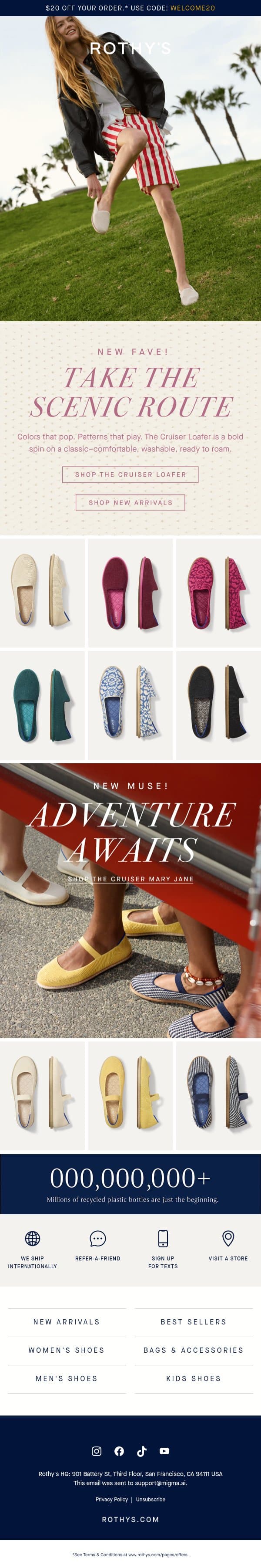 NEW NEW NEW! The Cruiser Loafer. email from Rothy's screenshot