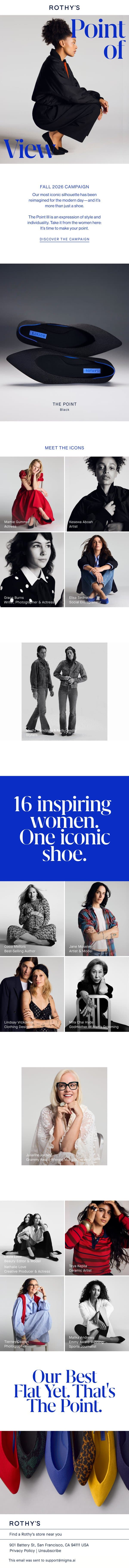 THE FALL '26 CAMPAIGN email from Rothy's screenshot