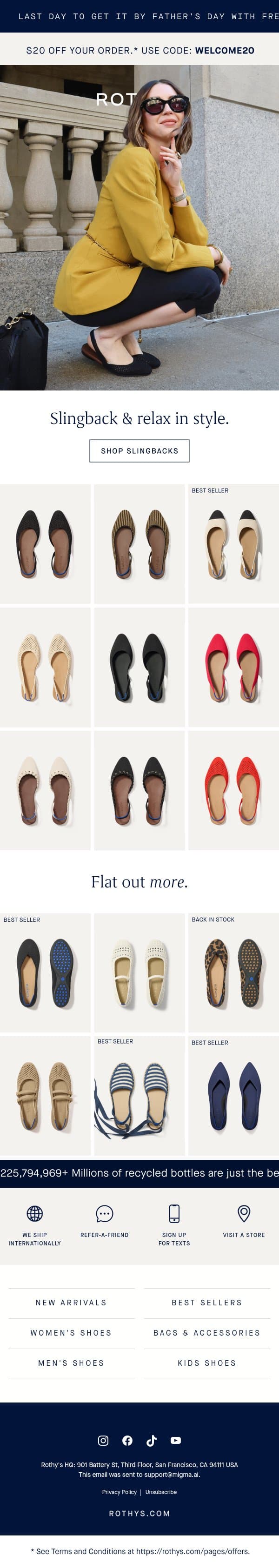 The. Summer. Slingback. email from Rothy's screenshot