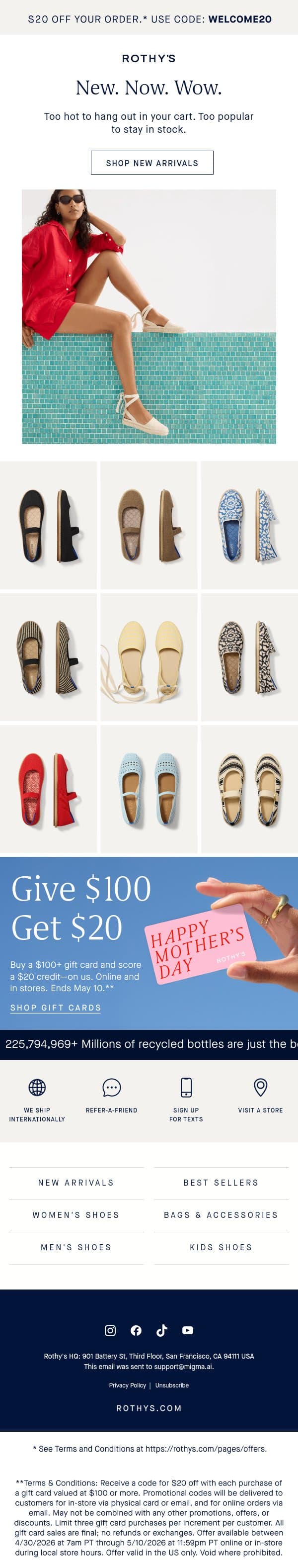 NEW! NEW! NEW! email from Rothy's screenshot