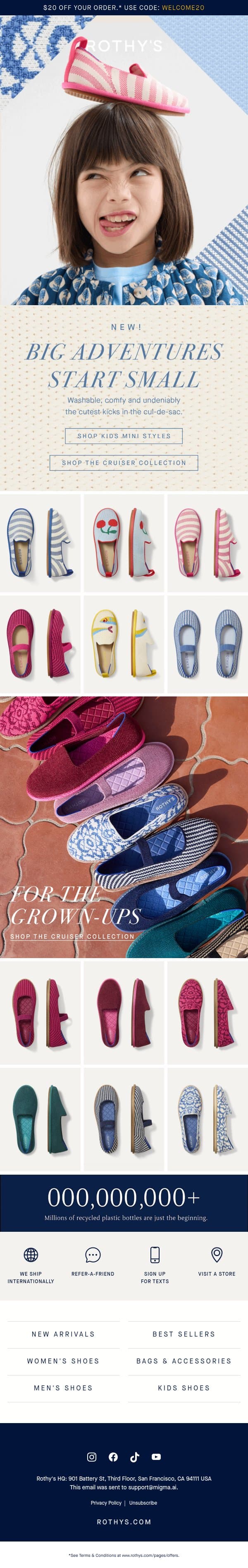 NEW Mini Loafers & Mary Janes 😍 email from Rothy's screenshot