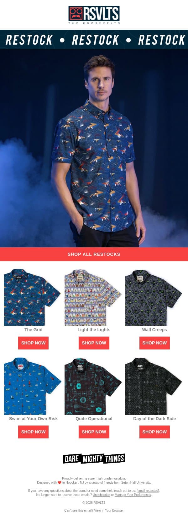 🚨 RESTOCK ALERT 🚨 email from RSVLTS screenshot