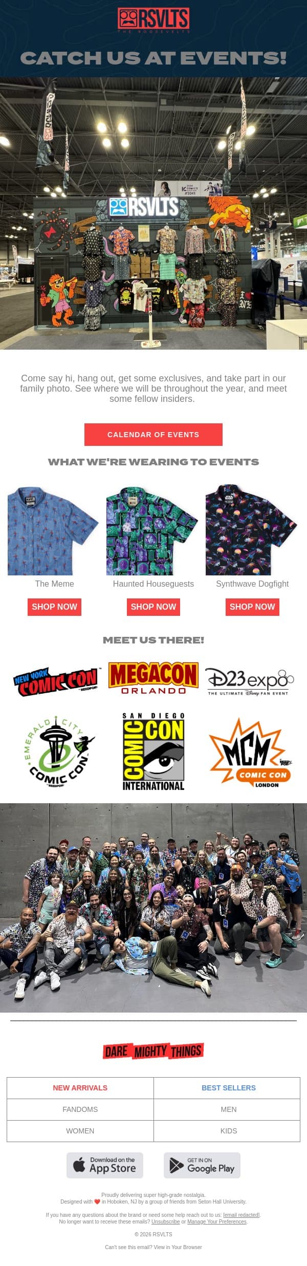 Catch Us At Events! email from RSVLTS screenshot