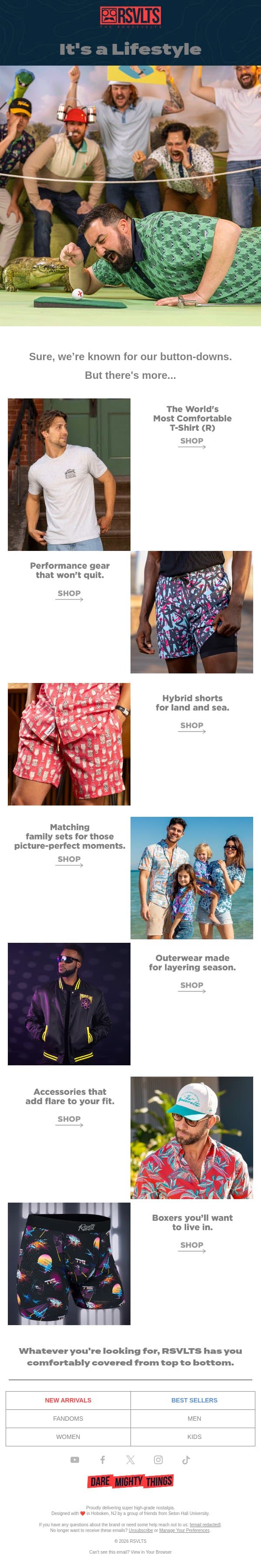 More Than Just Shirts! email from RSVLTS screenshot