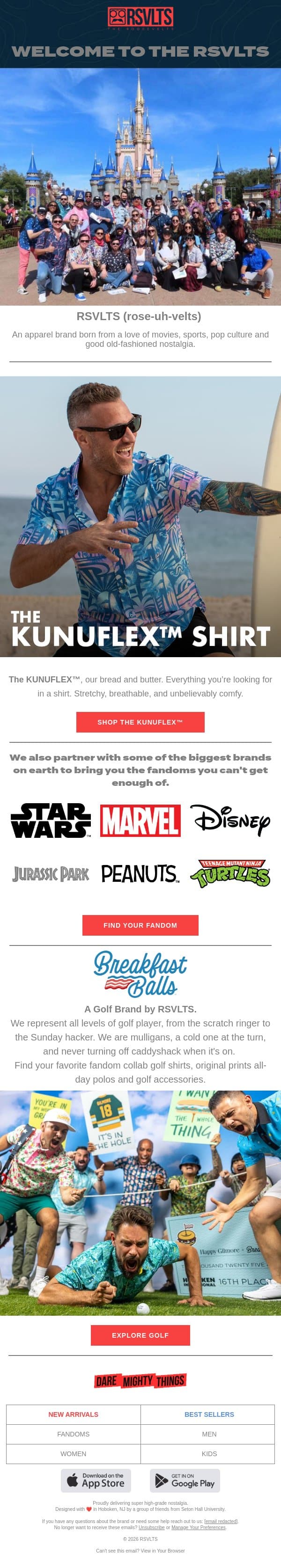 Welcome To The RSVLTS email from RSVLTS screenshot