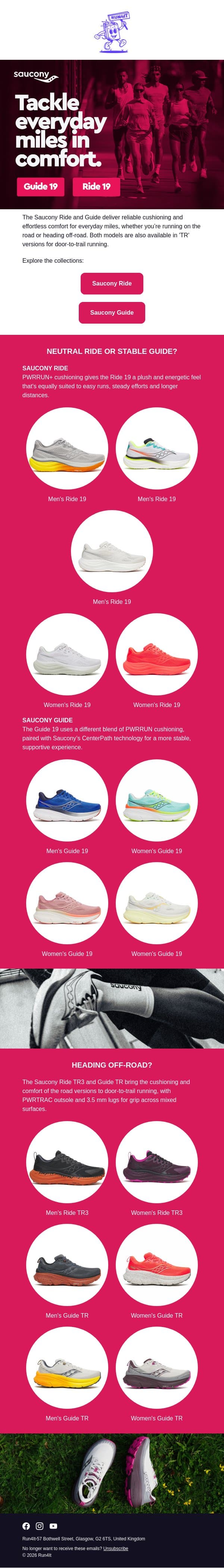 Saucony Ride & Guide: The Shoes You’ll Reach For All Season | Run4It Newsletter email from Run4It screenshot