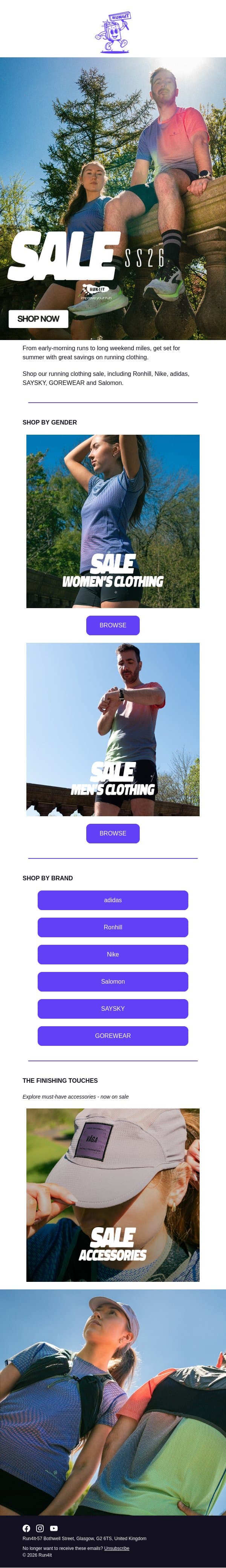 SALE Running Clothing | Run4It Newsletter email from Run4It screenshot