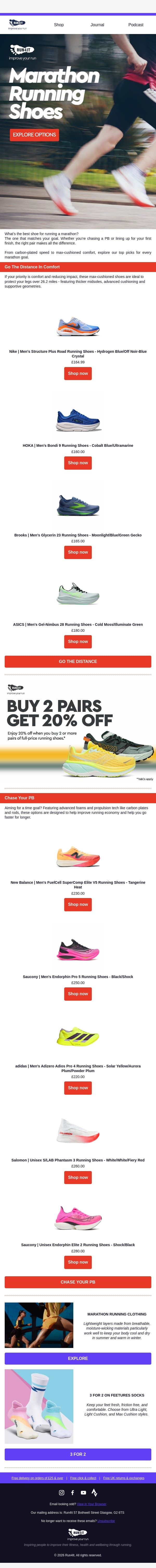 Find Your Perfect Marathon Running Shoes 👟 email from Run4It screenshot