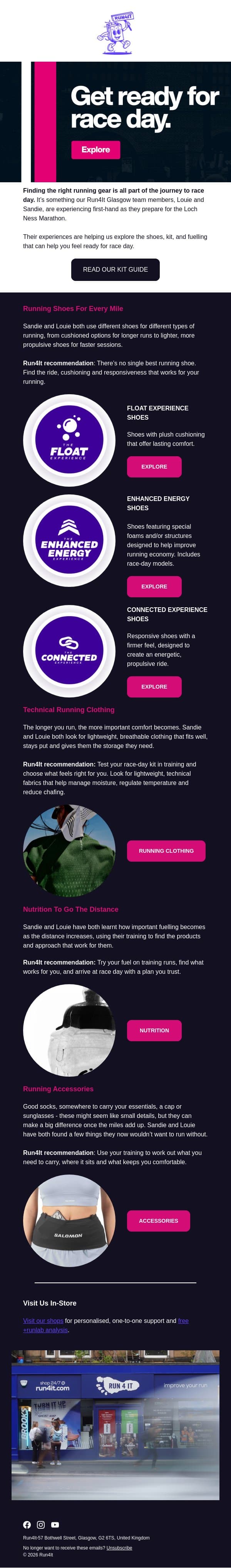 The Gear That Gets You to Race Day | Run4It Newsletter email from Run4It screenshot