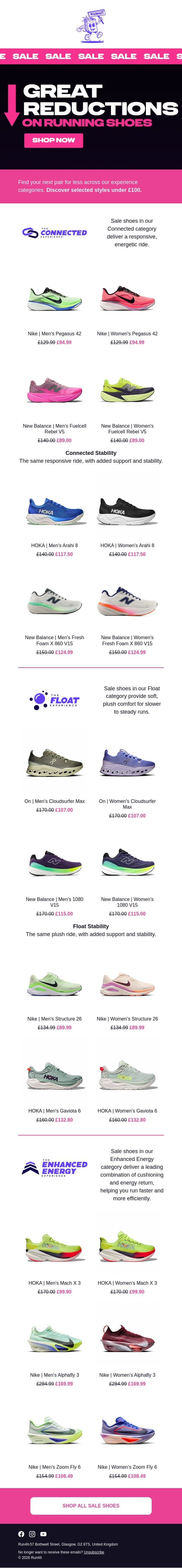 SALE Running Shoes | Selected styles under £100 👟 email from Run4It screenshot