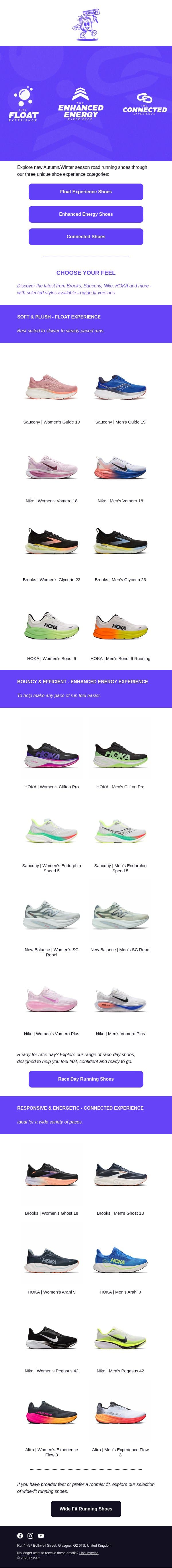 New Season Running Shoes Are In | Run4It Newsletter email from Run4It screenshot