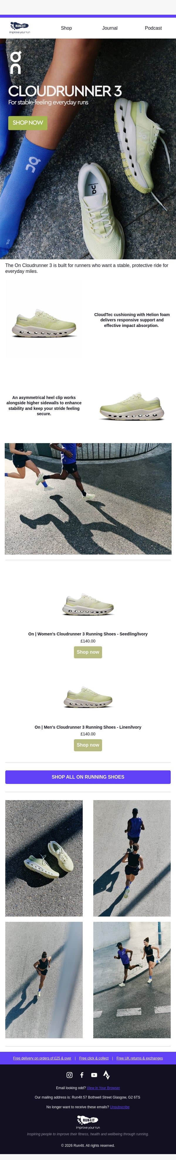 On Cloudrunner 3 email from Run4It screenshot