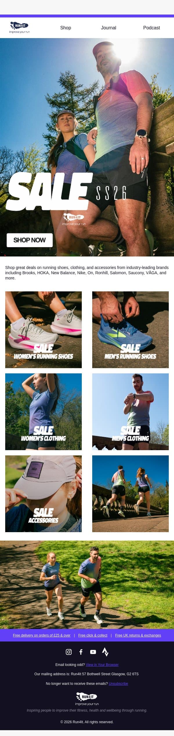 The Run4It SALE SS26 Is Now On email from Run4It screenshot