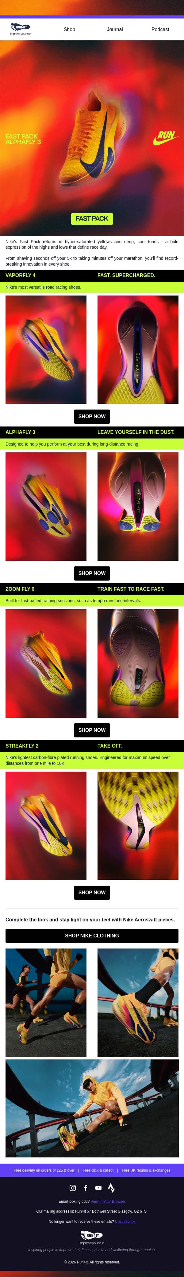Nike Fast Pack ⚡ email from Run4It screenshot