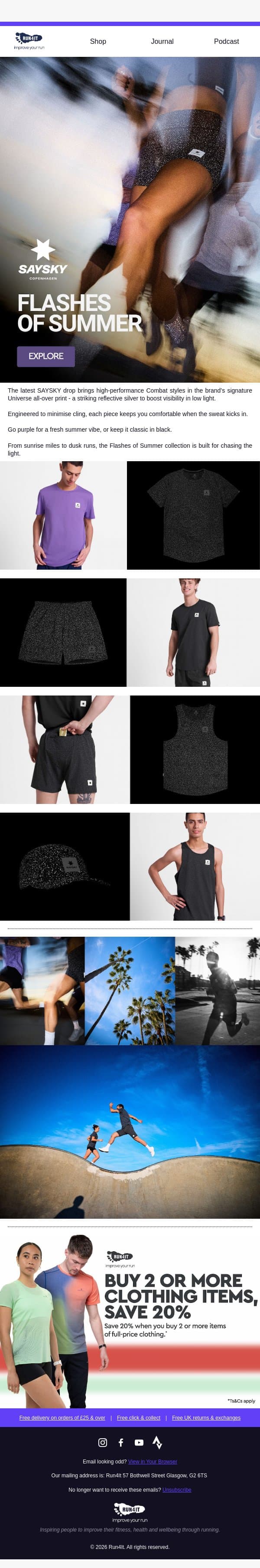 SAYSKY | Flashes of Summer 🌅 email from Run4It screenshot