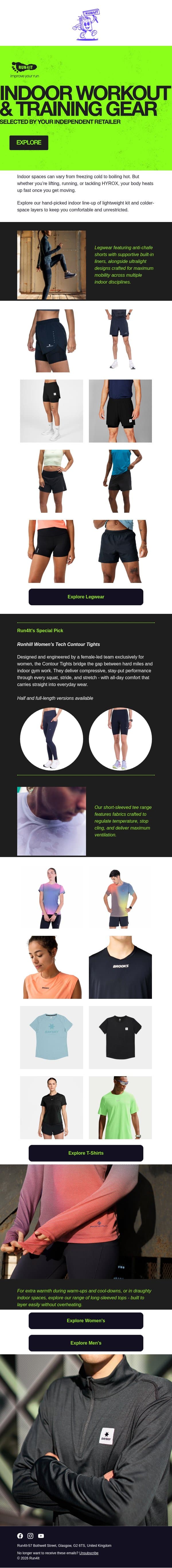 Training indoors? | Run4It Newsletter email from Run4It screenshot