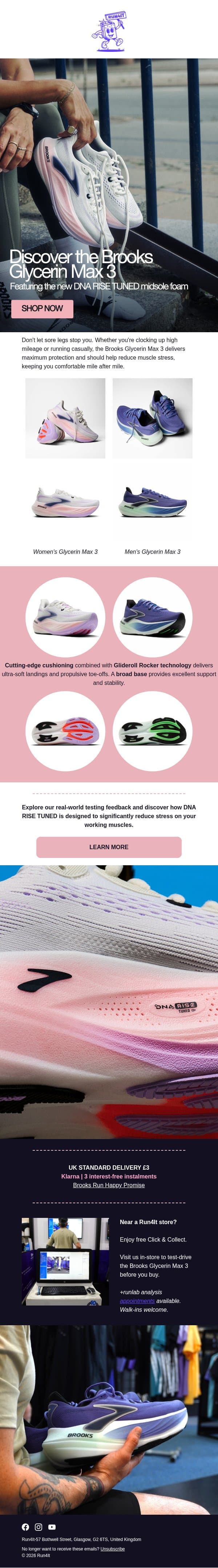 Meet the new Brooks Glycerin Max 3 | Run4It Newsletter email from Run4It screenshot