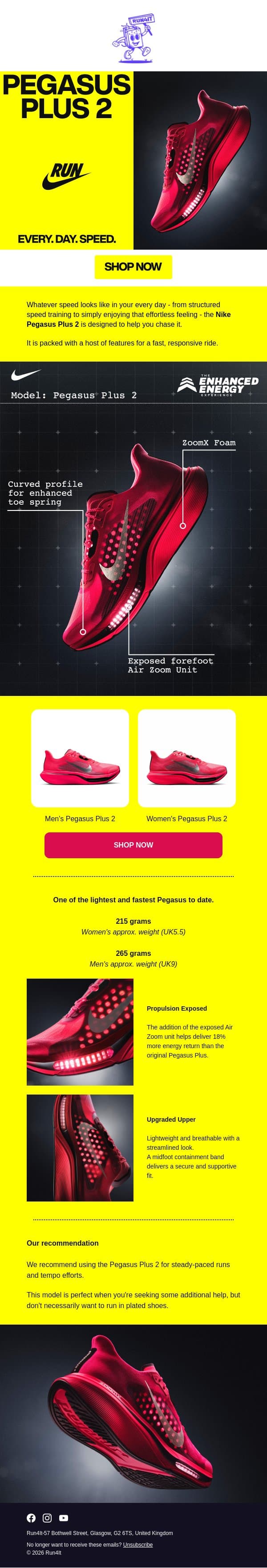 New Arrival: Nike Pegasus Plus 2 | Run4It Newsletter email from Run4It screenshot