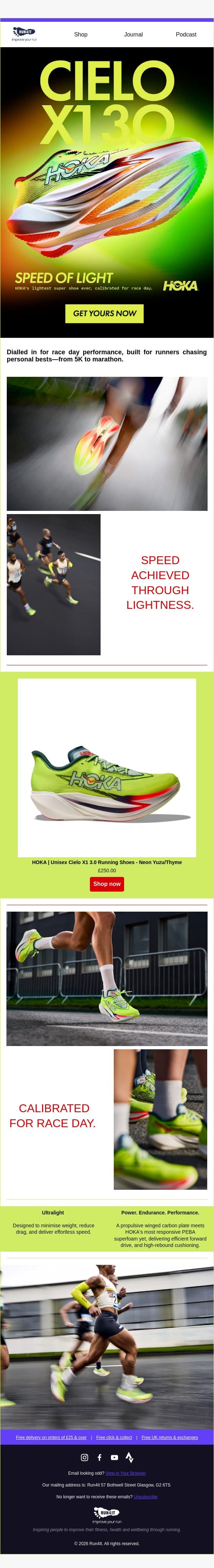 HOKA Cielo X1 3.0 ⚡ email from Run4It screenshot