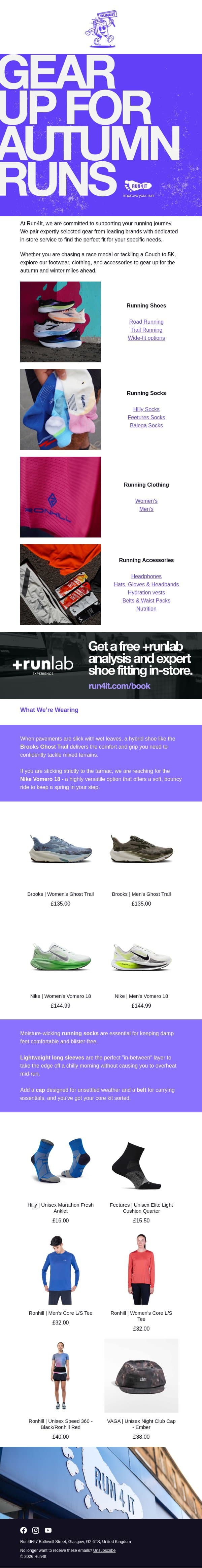 Gear Up For The Runs Ahead 🍂| Run4It Newsletter email from Run4It screenshot