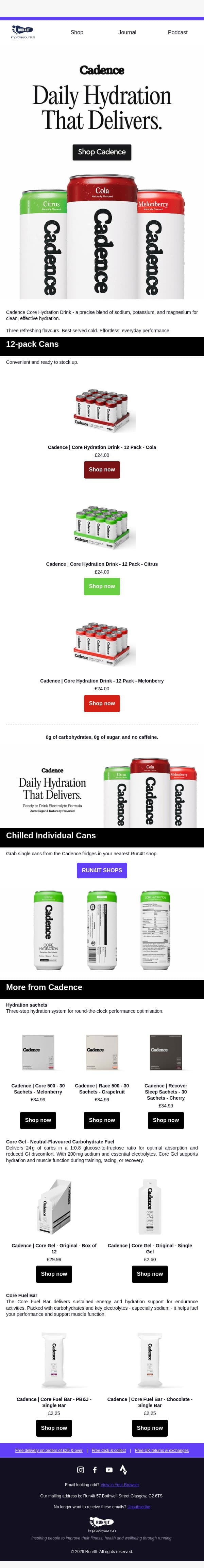 Cadence | Daily Hydration That Matters 💧 email from Run4It screenshot
